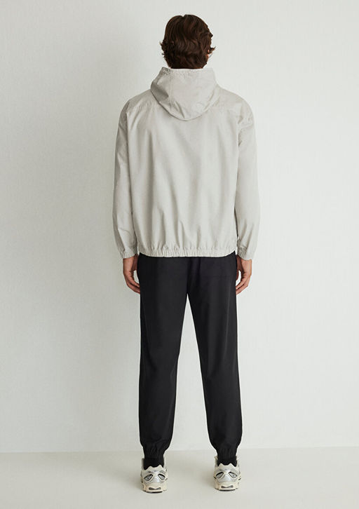 Kapusonlu Gri Sweatshirt - Mavi фото 4