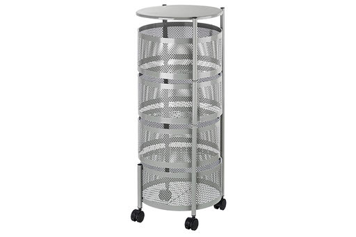 Этажерка 4-х ярусная 33,5*32*75,5 см Серая на колесиках, металлическая - Elan gallery фото 4