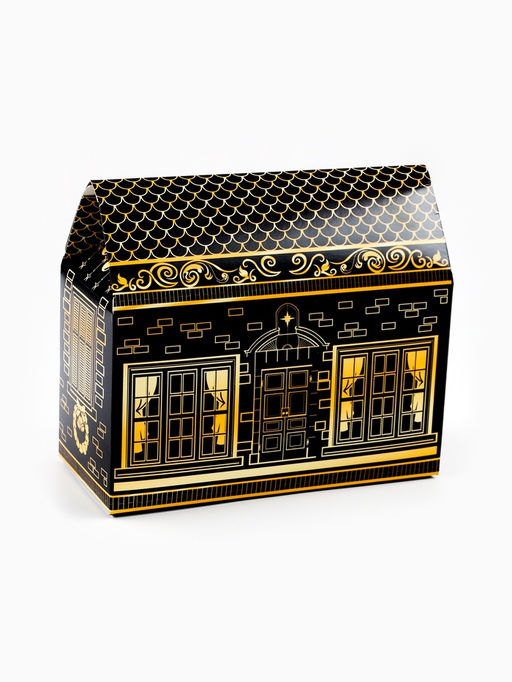 Подарочный набор в коробке-домике Счастья в Новом году, чай 50 г, печенье 3 шт., конфеты 100 г - Фабрика счастья фото 3