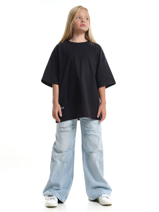 Джинсы клеш рваные для весны и лета 33-1053 св.голубой - Mini maxi фото 18