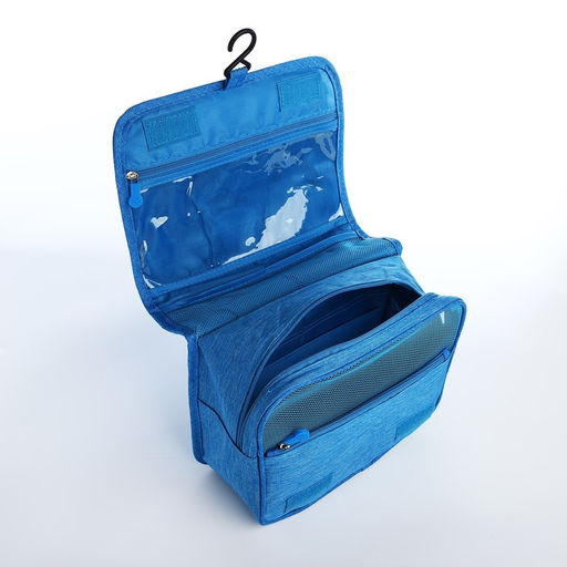 Косметичка-несессер на липучках, с ручкой, цвет голубой - Simaland фото 3