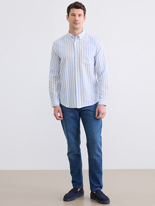 Regular Fit ?izgili Arm?rl? Erkek G?mlek