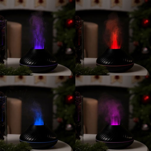 Увлажнитель воздуха Luazon HM-10, эффект пламени, 130 мл, 4.5 Вт, USB, чёрный