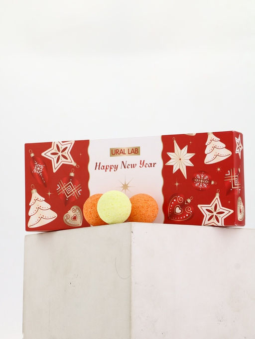 Бомбочки для ванны Happy New Year, аромат праздничный пунш, набор 12 шт х 20 г, URAL LAB