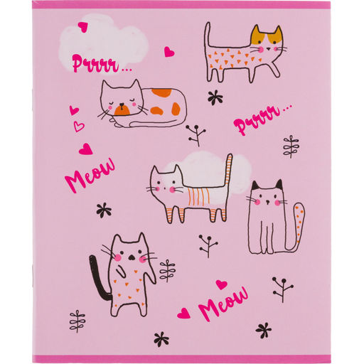 Цена за 2 шт. Тетрадь общая А5 48л №1School Friendly cats,клет,скреп, ВД-лак