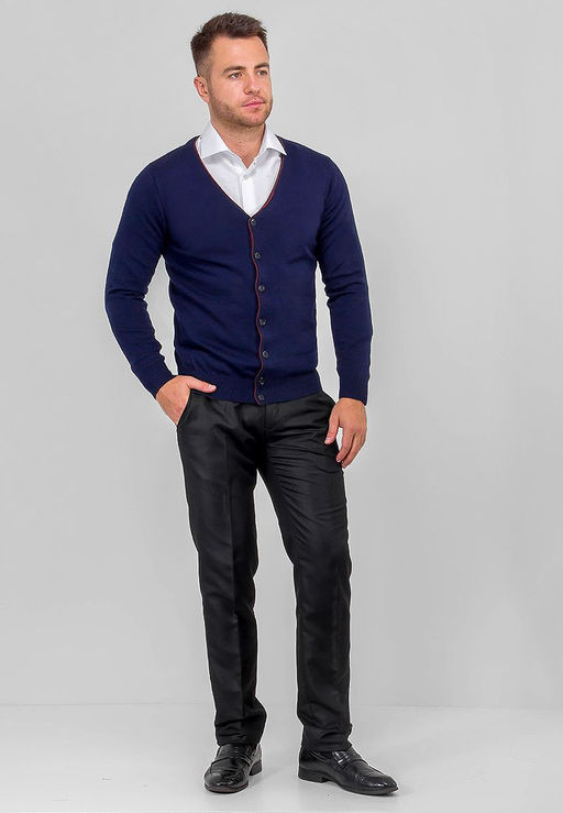 Кардиган мужской GREG G135-12-цв.планка D2 (т.синий)  фото 4