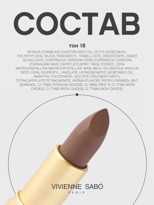 Vivienne Sabo Губная помада Nude Createur тон 16 серо-бежевый  фото 12