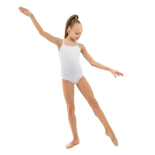 Купальник гимнастический Grace Dance, на тонких бретелях, р. 28, цвет белый  фото 4