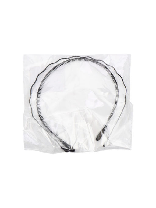 Цена за 3 шт. Ободок для волос "Амелия" (набор 2 шт) волна, чёрный