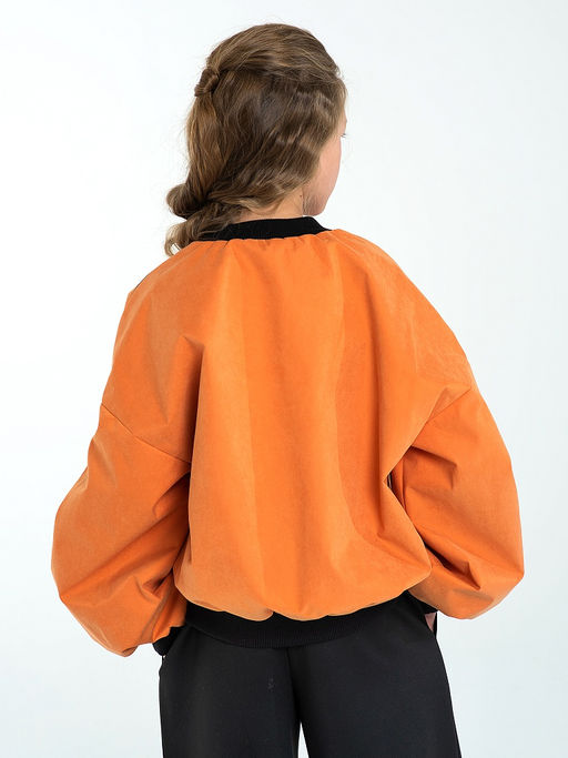 Оранжевая куртка-бомбер, модель 1701 - Mooriposh фото 8