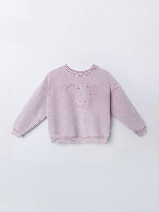 Свитшот для девочек с сердечком из страз - Mark formelle фото 4
