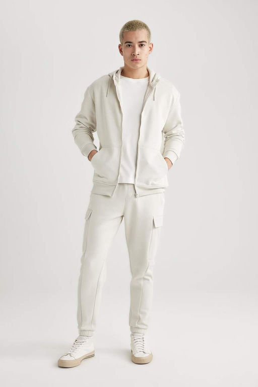 Толстовка обычного кроя с капюшоном на мягкой подкладке и на молнии - Defacto фото 5