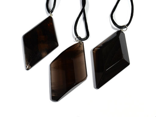 Кулон из обсидиана королевского "Ромб" 33*55мм.