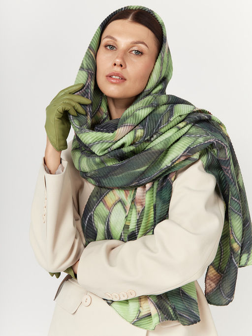 Большой, мягкий, тонкий и очень нежный двусторонний палантин с рисунком - Tantino фото 7