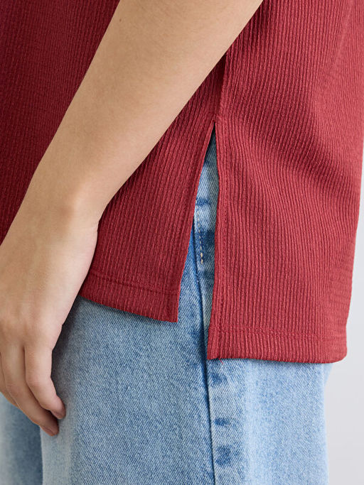 Bisiklet Yaka Fitilli Kad?n Ti??rt