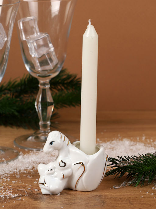 Подсвечник Лошадь 8 см / B5448 /уп 144/Символ года 2026 / 744510 /С костяной фарфор