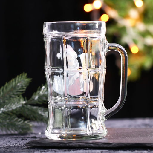 Кружка пивная новогодняя 100% Мужик!, 500 мл, 18+ - Дорого внимание фото 3