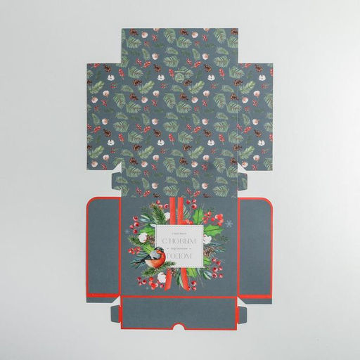 Цена за 5 шт. Упаковка для кондитерских изделий «С Новым годом!», 20×17×6 см