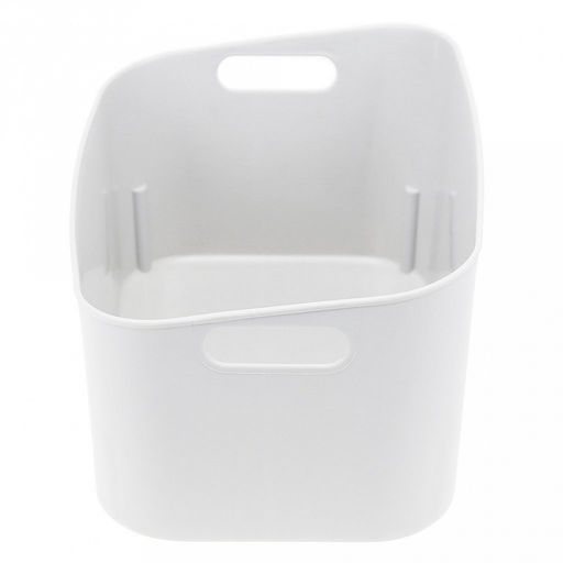 "Домашняя мода" Корзина пластмассовая для хранения "Элегант" 26х17,5см h13см, с ручками, белый (Китай)