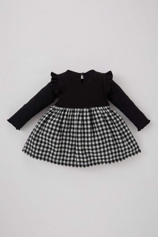 Платье-майка в рубчик с длинными рукавами и повязкой на голову для маленьких девочек, комплект из 2 предметов - Defacto фото 5