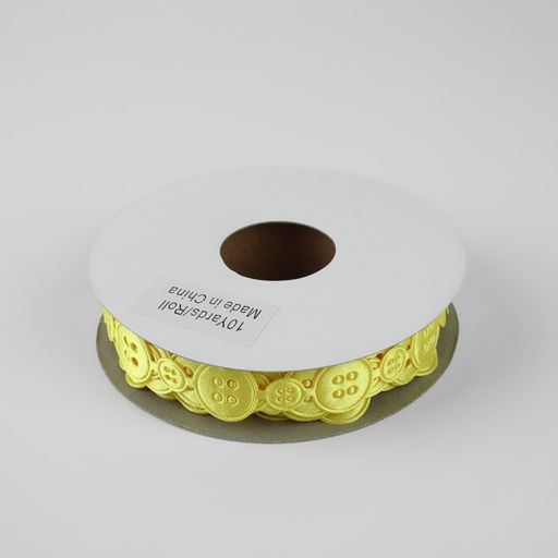 Лента фигурная Пуговки, 15 мм, 9 0,5 м, цвет жёлтый - Simaland фото 2