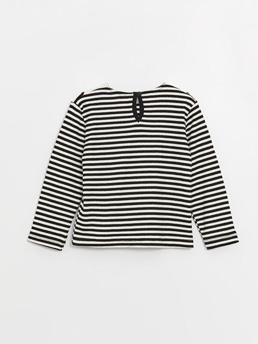 Bebe Yaka Uzun Kollu ?izgili K?z Bebek Ti??rt - Waikiki фото 3