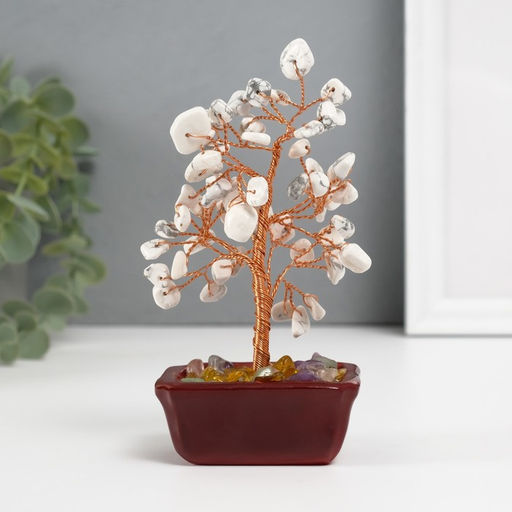 Бонсай декоративный «Денежное дерево с мрамором», 60 камней, 12.5×5.2×7 см