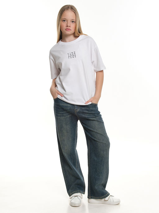 Футболка с принтом 22-9019 белый - Mini maxi фото 3