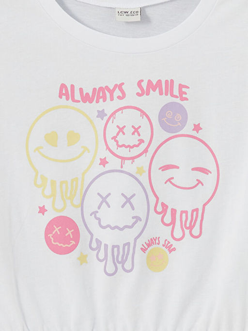 Bisiklet Yaka K?z ?ocuk Crop Ti??rt