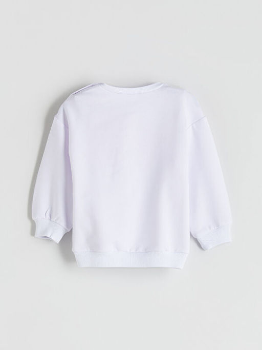 Ay?c?k Teddy Bask?l? K?z ?ocuk Sweatshirt