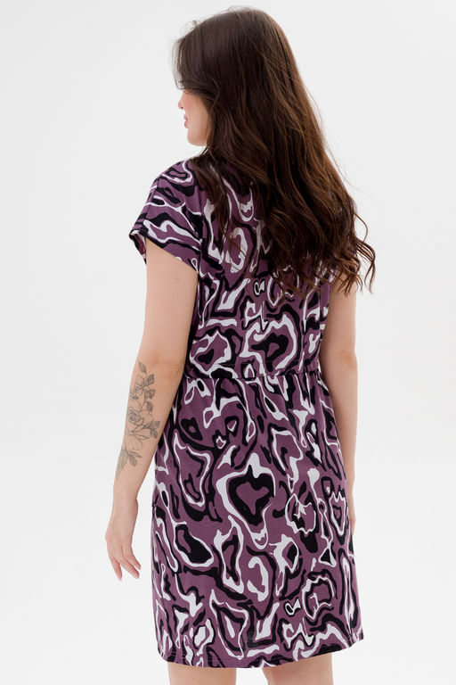 Платье женское домашнее из кулирки Лана палитра лила макси - Амадэль фото 6