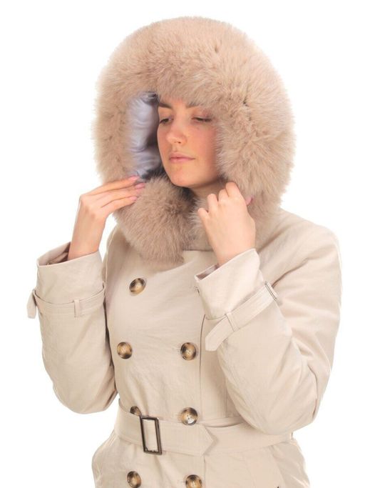 21002 BEIGE Пальто зимнее женское MAILILUO (150 гр. холлофайбера) - Fashion фото 10