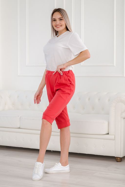 Бриджи женские из интерлока на манжете терракот - Амадэль фото 13