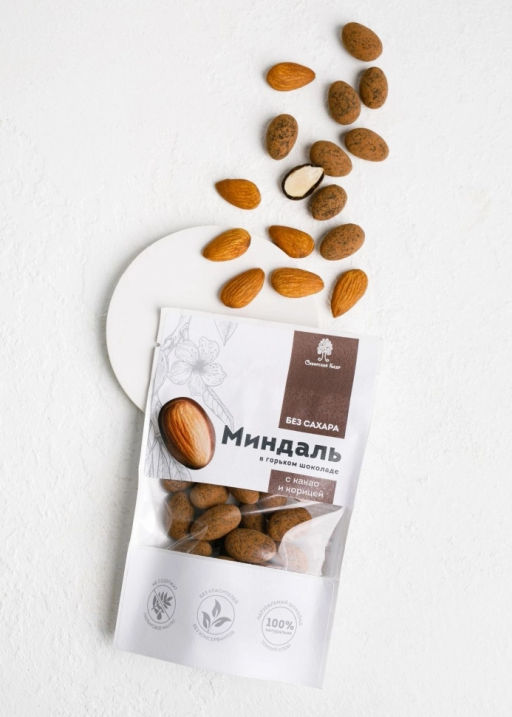 ? Миндаль в горьком шоколаде без сахара с корицей, 60 г - Сибирский кедр фото 11