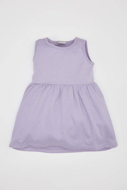 Платье из двух частей без рукавов с рисунком для маленьких девочек - Defacto фото 2