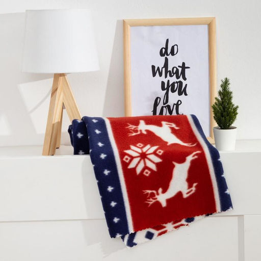 Плед флисовый новогодний Экономь и Я. Олени 150?180 см