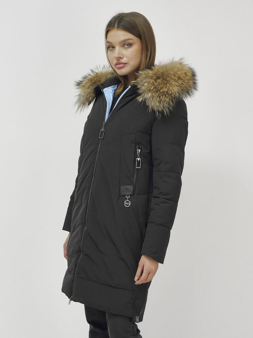Куртка ПРЕМИУМ КЛАССА зимняя с мехом ЕНОТА, черного цвета - Mtforce фото 16