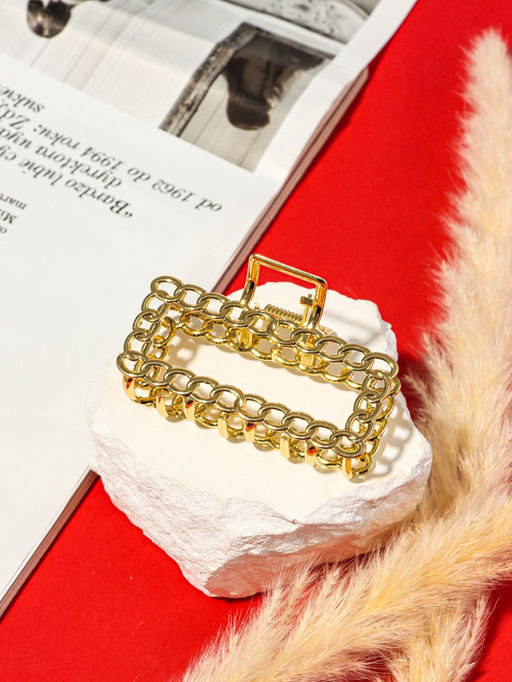 Цена за 2 шт. Крабик для волос «Дороти», прямой, 7 см, золото