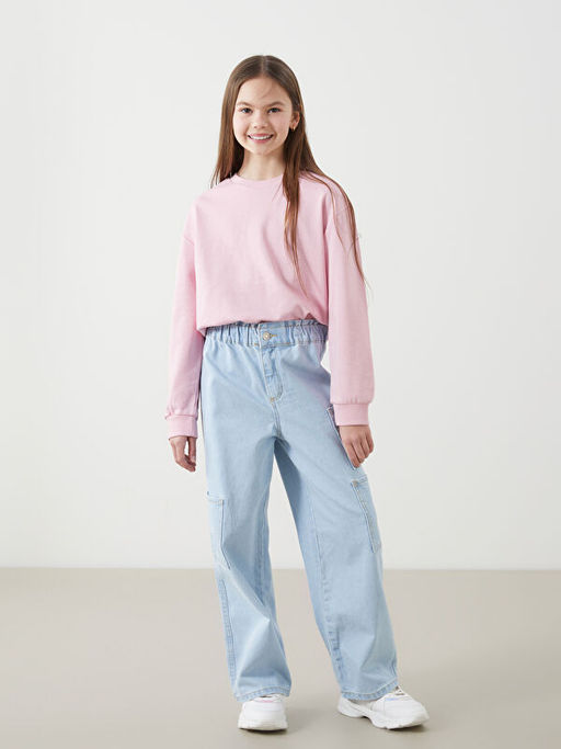 Wideleg K?z ?ocuk Jean Pantolon