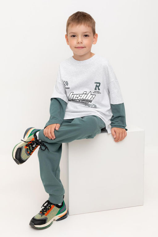 Crockid _ КР 302713/св.серый меланж к546 лонгслив (футболка дл.рукав) для мал фото 4