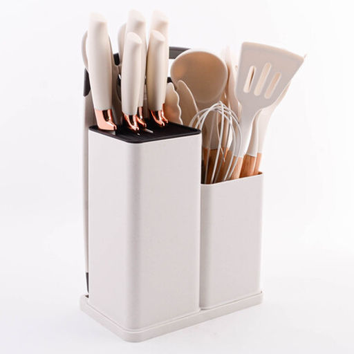 24-03-TM Набор кухонных принадлежностей на подставке силикон/пластик (х12)