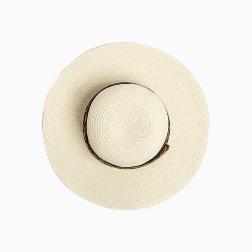 Шляпа женская с леопардовым ремешком MINAKU, молочная, размер 58