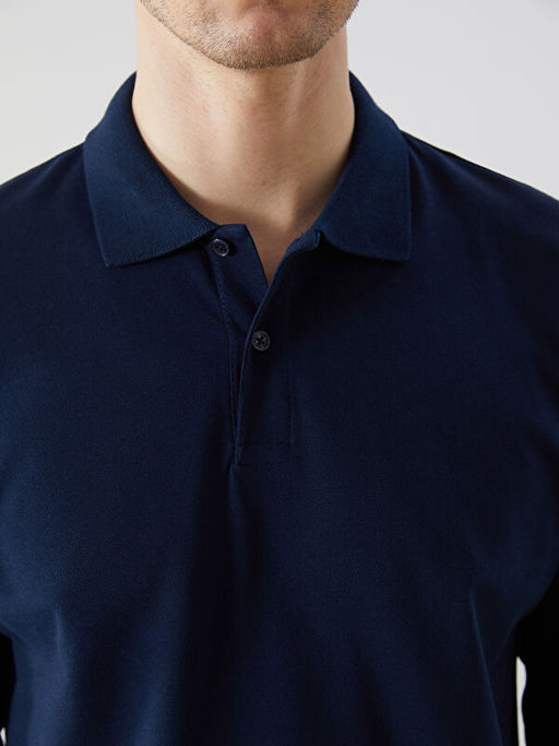 Polo Yaka Erkek Dokulu Sweatshirt