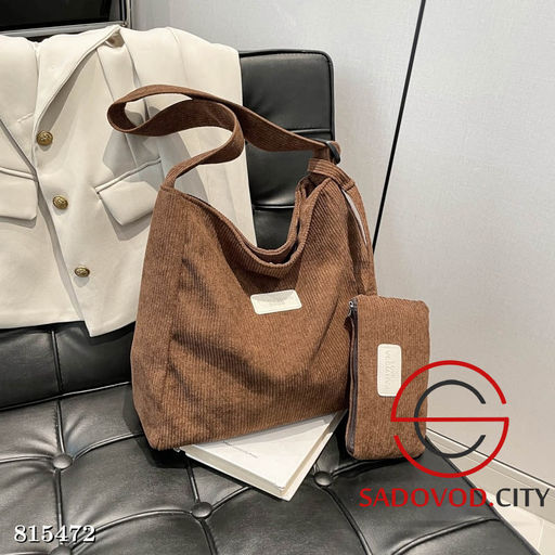 Вельветовая вместительная сумка - Bruno фото 3