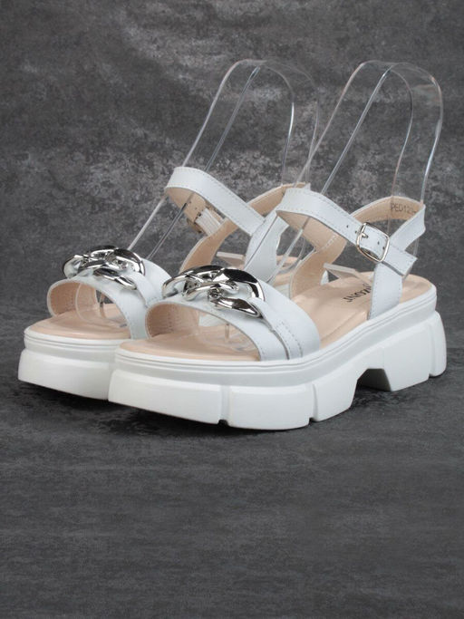 08-PED129-1 WHITE Босоножки женские (натуральная кожа)