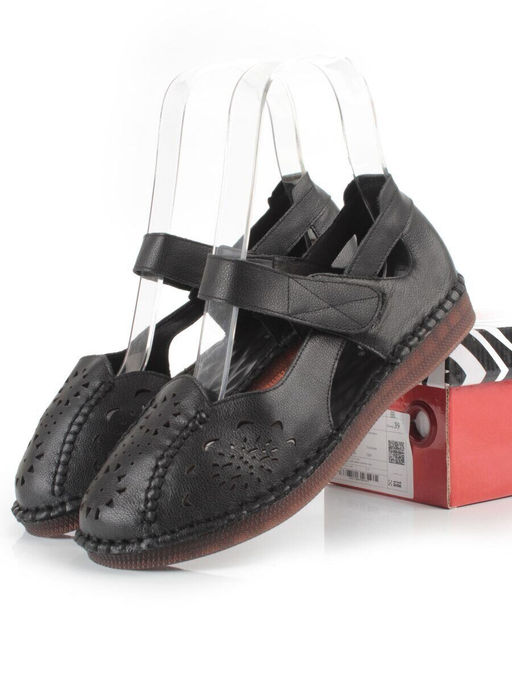 08-5008-1 BLACK Босоножки женские (натуральная кожа)