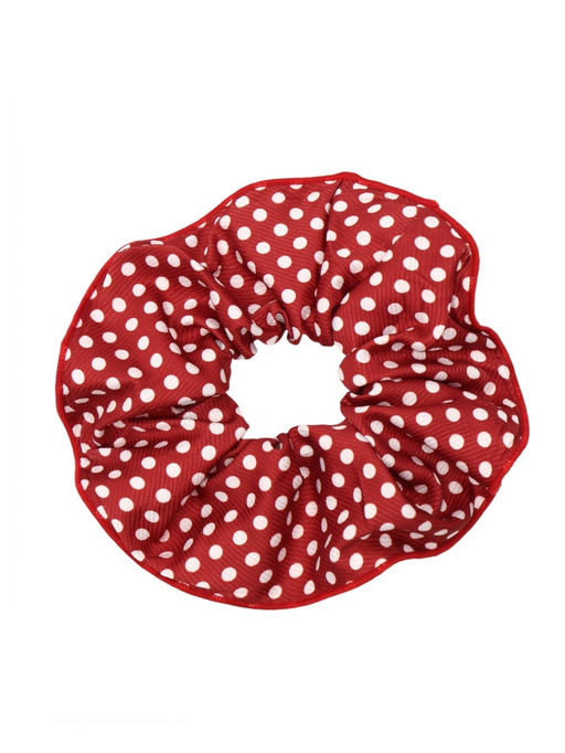 Цена за 3 шт. Резинка для волос "Орбита гранд" горох, 15 см, бело-красный