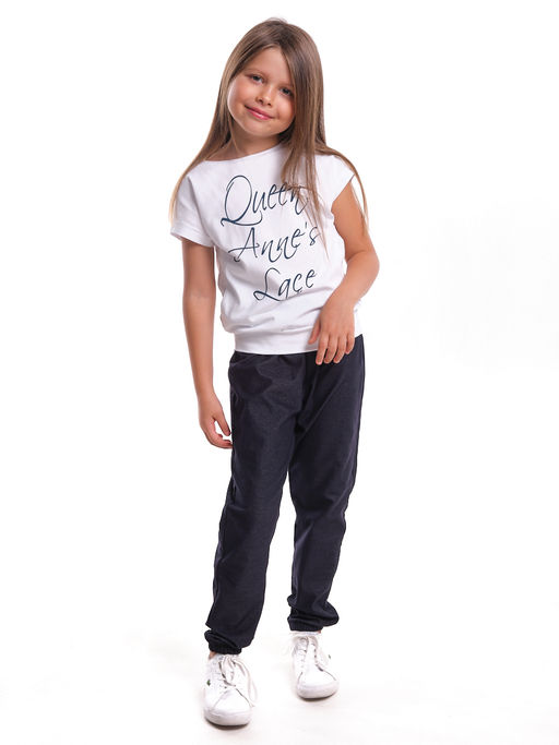 Брюки для девочки UD 7087 т.синий - Mini maxi фото 4