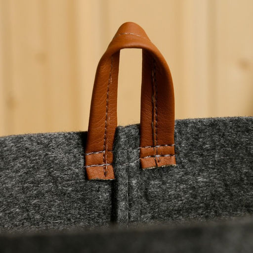 Органайзер для хранения с боковыми ручками, принт березка, серый, 28х28х26 см - Simaland фото 4