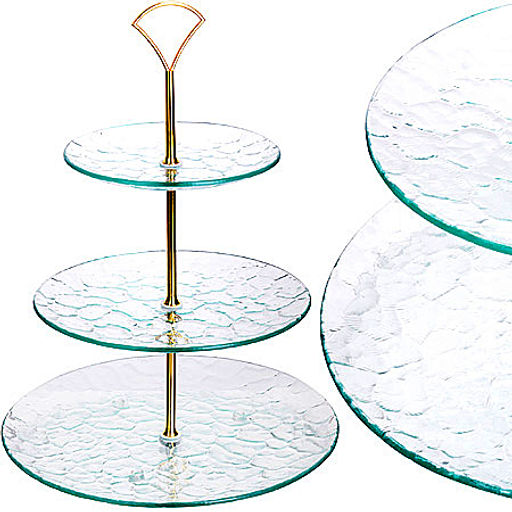 28678 Конфетница 3-ярусная на ножке LR (х12)